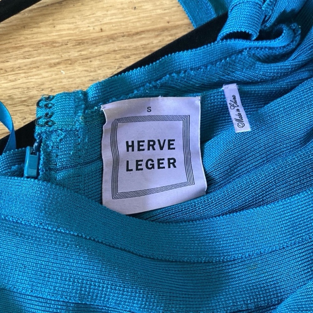 Herve Leger Teal Midi Dress - Picture 6 of 6